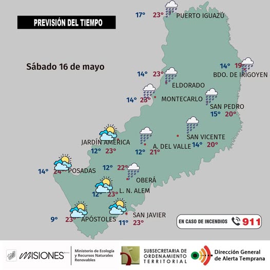PRONÓSTICO DEL TIEMPO: del Sábado 16 al Lunes 18 de Mayo