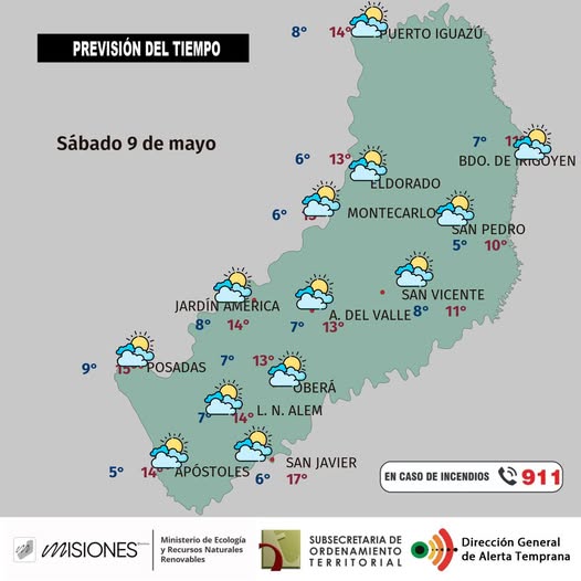 PRONÓSTICO DEL TIEMPO: del sábado 9 al lunes 11 de Mayo
