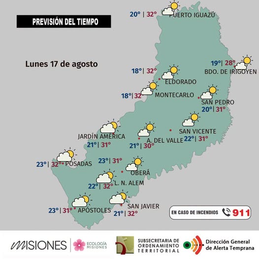 Pronóstico del tiempo en Misiones