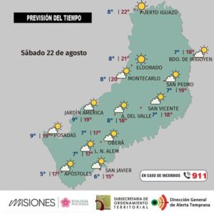 pronostico sabado 22 de agosto 2026